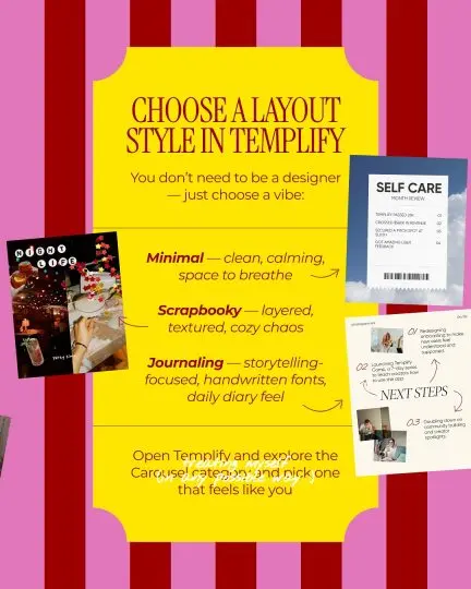 Digital Scrapbook for Beginners🫶A digital scrapbook is more than just a collage. It’s a way to (4) Gathering your pieces, photos and quotes in Templify album